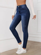 High Waisted Zip Up Skinny Jeans